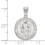 Sterling Silver Rhodium-plated LogoArt Virginia Tech Large Crest Pendant