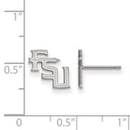 Sterling Silver Rhodium-plated LogoArt Florida State University F-S-U Extra Small Post Earrings