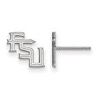 14k White Gold LogoArt Florida State University F-S-U Extra Small Post Earrings