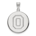 14k White Gold LogoArt The Ohio State University Letter O Large Disc Pendant