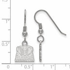 Sterling Silver Rhodium-plated LogoArt University of Alabama Elephant Extra Small Dangle Wire Earrings