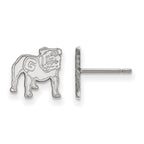Sterling Silver Rhodium-plated LogoArt University of Georgia Bulldog Extra Small Post Earrings