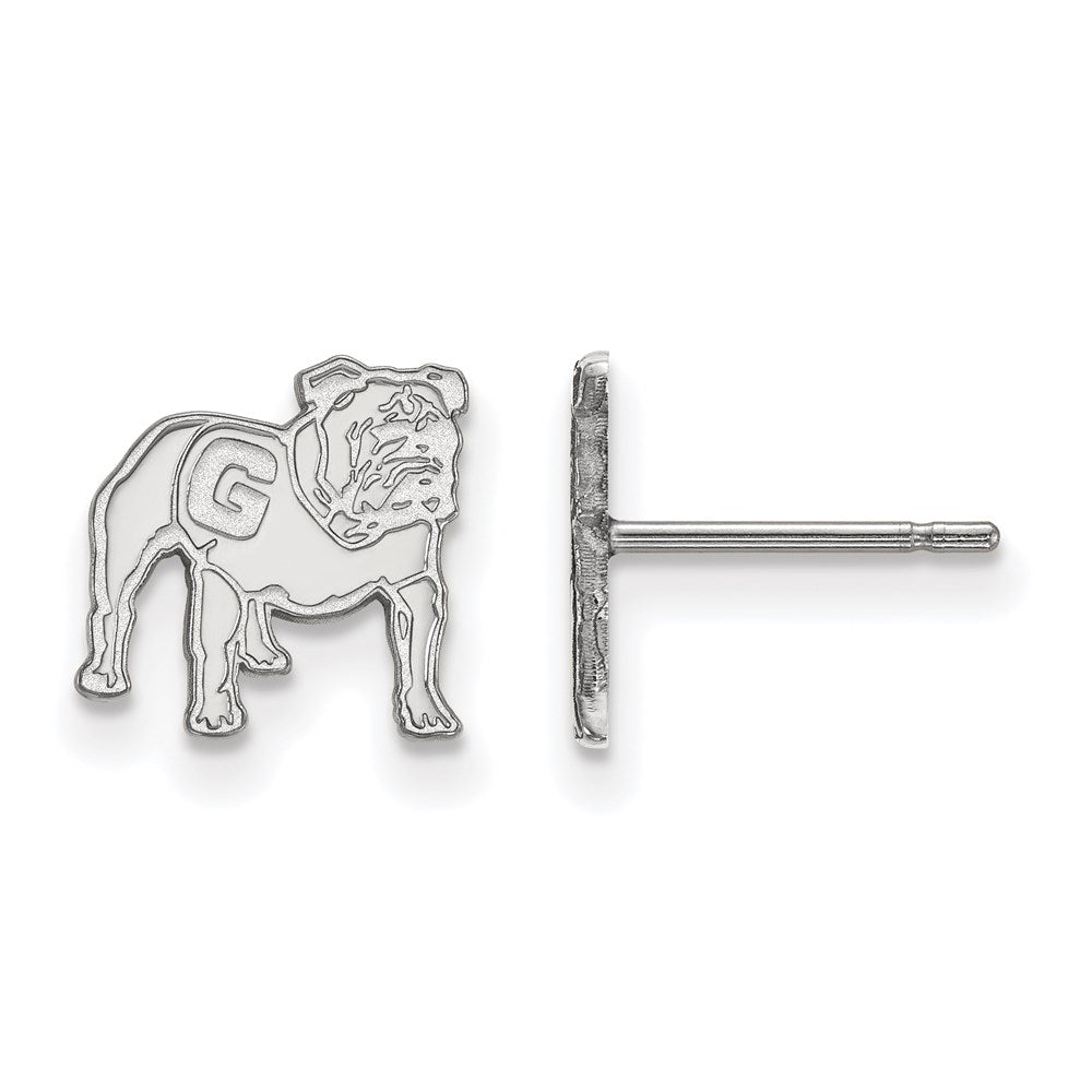 Sterling Silver Rhodium-plated LogoArt University of Georgia Bulldog Extra Small Post Earrings
