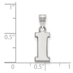 Sterling Silver Rhodium-plated LogoArt University of Iowa Letter I Small Pendant