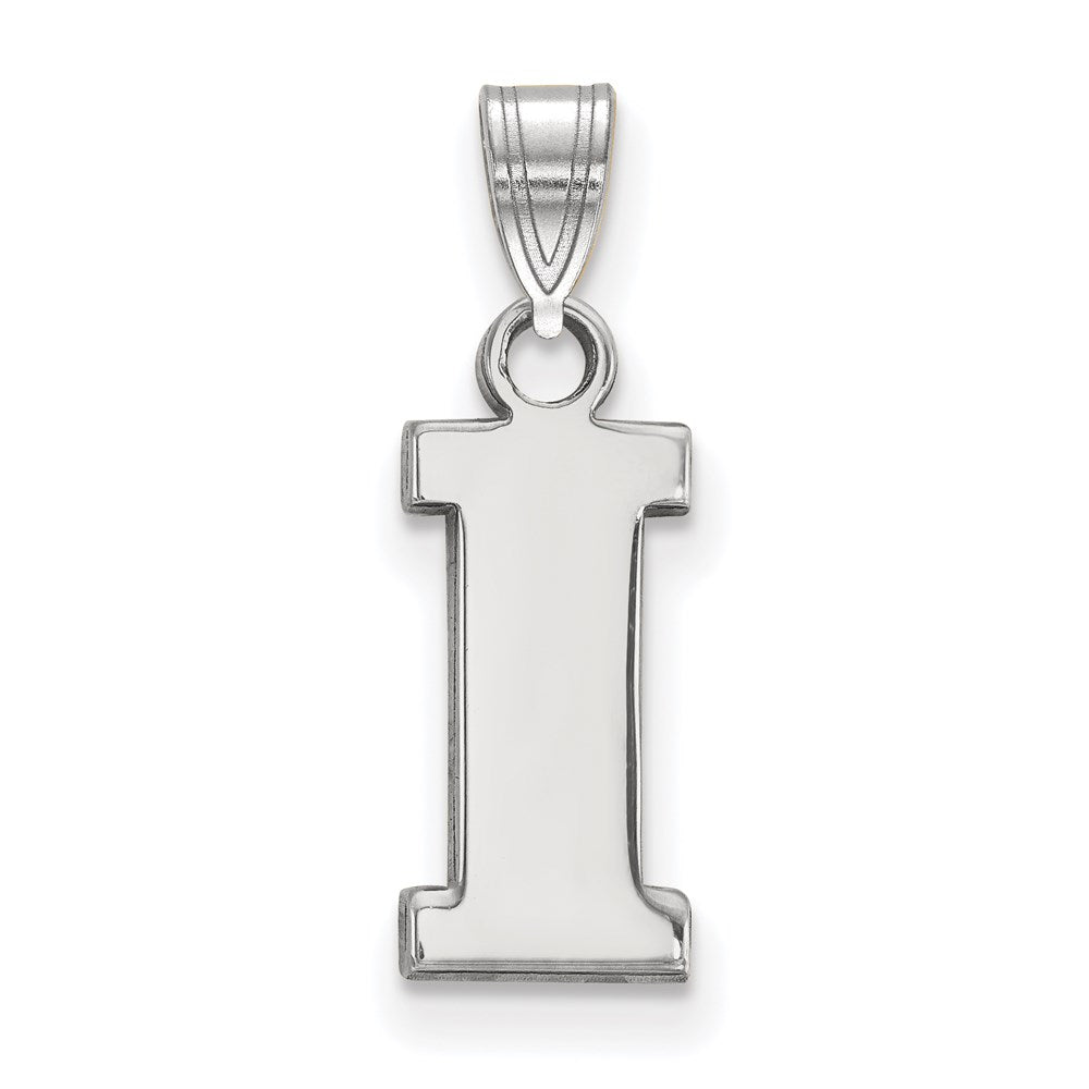 Sterling Silver Rhodium-plated LogoArt University of Iowa Letter I Small Pendant