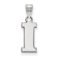 Sterling Silver Rhodium-plated LogoArt University of Iowa Letter I Small Pendant