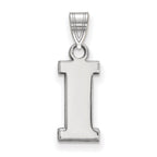 Sterling Silver Rhodium-plated LogoArt University of Iowa Letter I Small Pendant