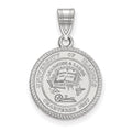 Sterling Silver Rhodium-plated LogoArt University of Illinois Medium Crest Pendant