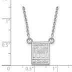Sterling Silver Rhodium-plated LogoArt University of Mississippi The Grove at Ole Miss Small Pendant 18 inch Necklace
