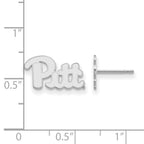 Sterling Silver Rhodium-plated LogoArt University of Pittsburgh Extra Small Post Earrings