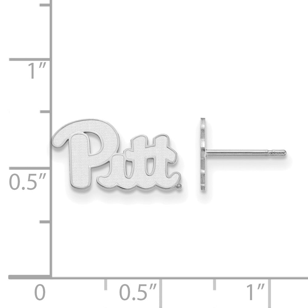 14k White Gold LogoArt University of Pittsburgh Extra Small Post Earrings