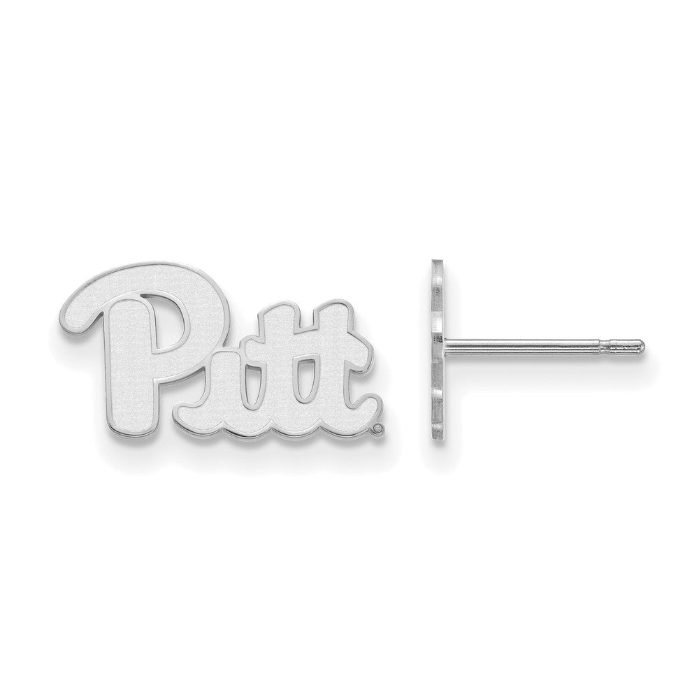 Sterling Silver Rhodium-plated LogoArt University of Pittsburgh Extra Small Post Earrings