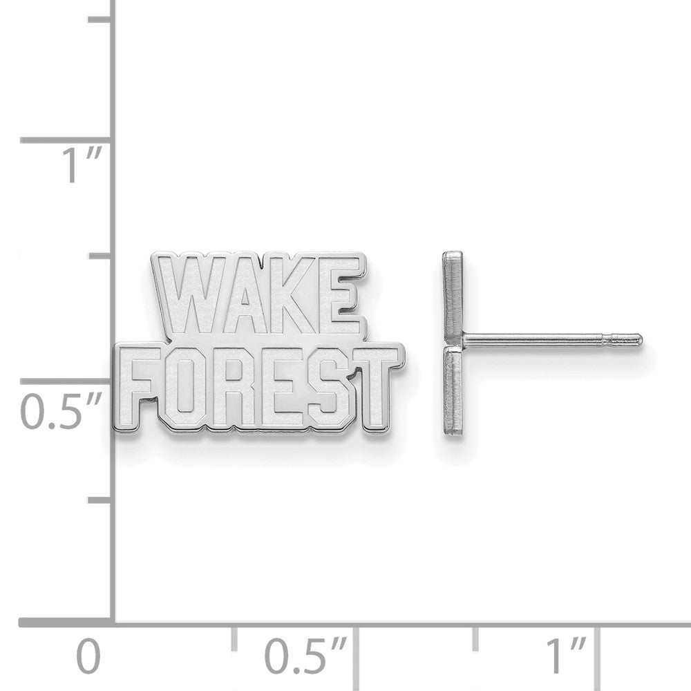 Sterling Silver Rhodium-plated LogoArt Wake Forest University W-F Extra Small Post Earrings