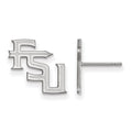 14k White Gold LogoArt Florida State University F-S-U Small Post Earrings