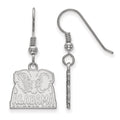 Sterling Silver Rhodium-plated LogoArt University of Alabama Elephant Small Dangle Wire Earrings