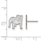 Sterling Silver Rhodium-plated LogoArt University of Georgia Bulldog Small Post Earrings