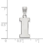 Sterling Silver Rhodium-plated LogoArt University of Iowa Letter I Medium Pendant