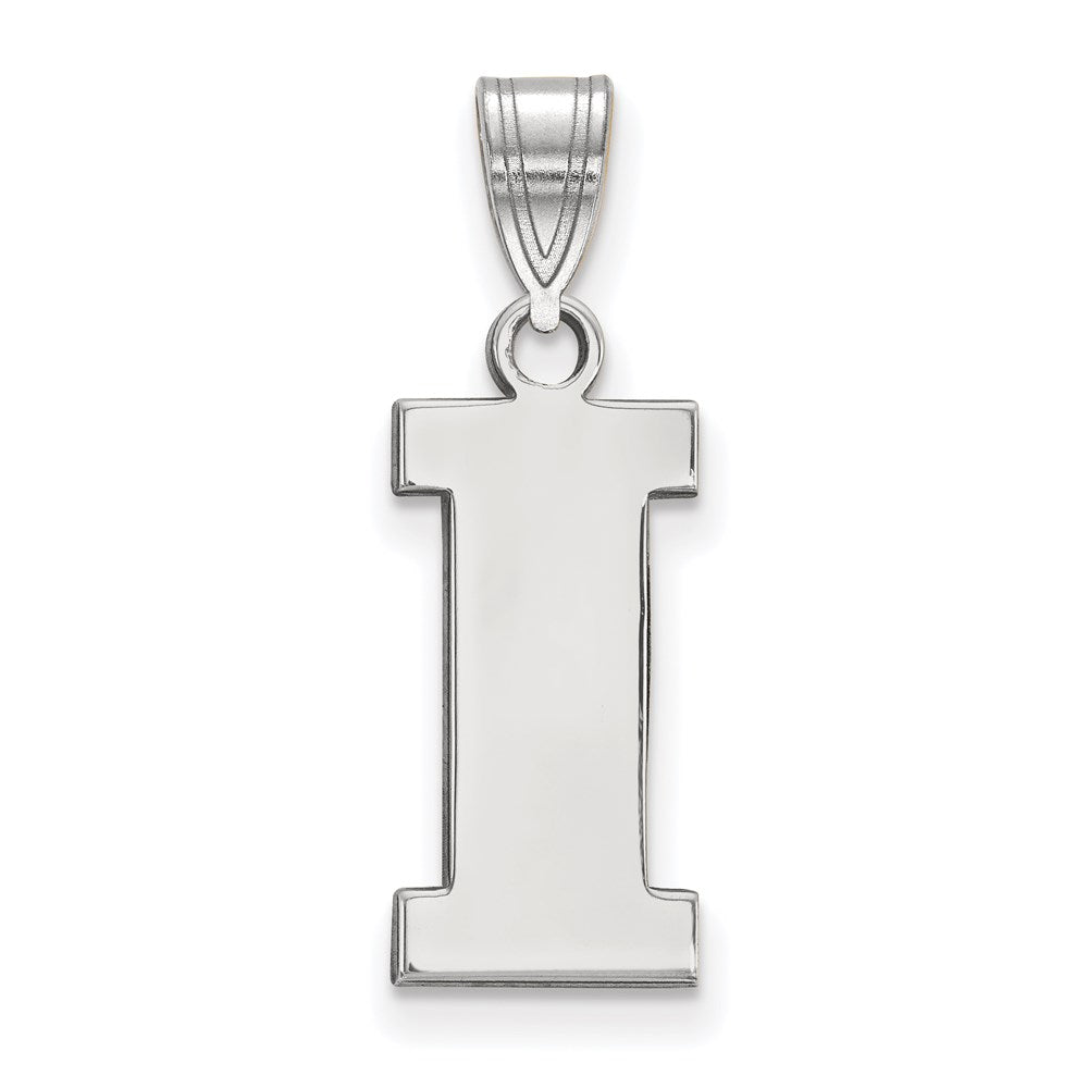 Sterling Silver Rhodium-plated LogoArt University of Iowa Letter I Medium Pendant