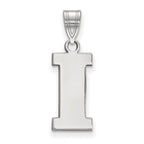 Sterling Silver Rhodium-plated LogoArt University of Iowa Letter I Medium Pendant