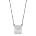 Sterling Silver Rhodium-plated LogoArt University of Mississippi The Grove at Ole Miss Large Pendant 18 inch Necklace