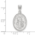 Sterling Silver Rhodium-plated LogoArt University of South Carolina Large Crest Pendant