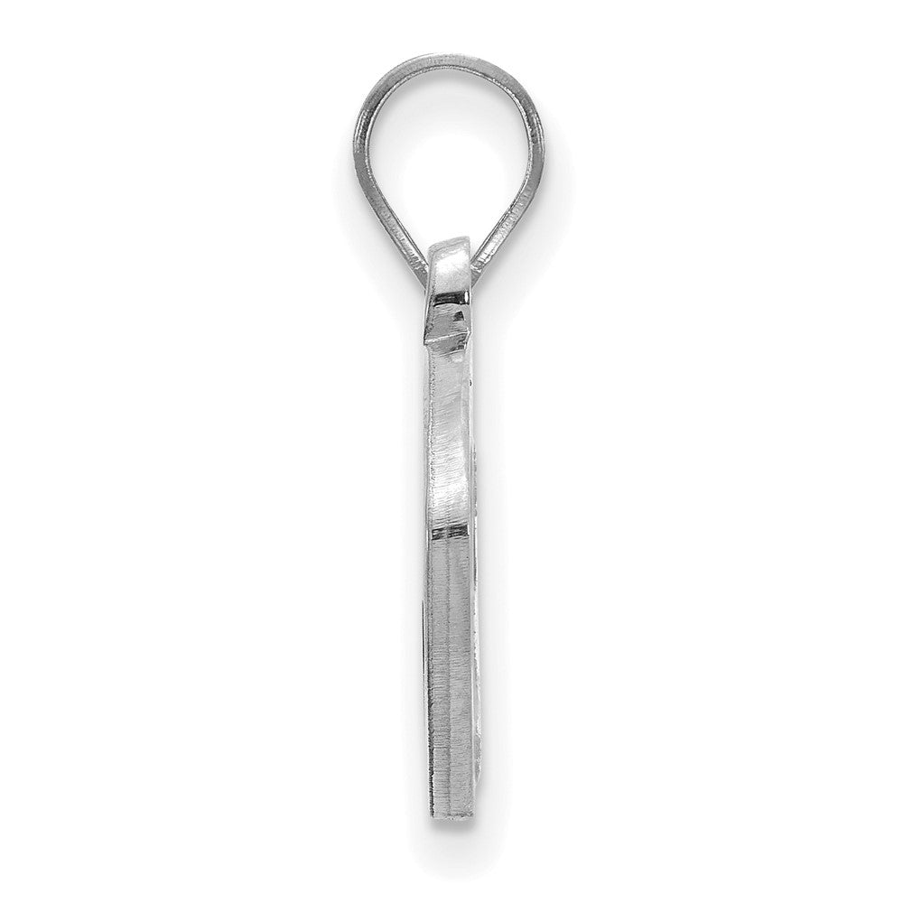 Sterling Silver Rhodium-plated LogoArt West Virginia University Mountaineer Football Pendant