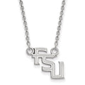 Sterling Silver Rhodium-plated LogoArt Florida State University F-S-U Small Pendant 18 inch Necklace