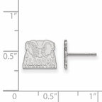 10k White Gold LogoArt University of Alabama Elephant Extra Small Post Earrings
