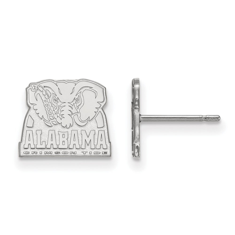 10k White Gold LogoArt University of Alabama Elephant Extra Small Post Earrings