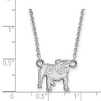 14k White Gold LogoArt University of Georgia Bulldog Small Pendant 18 inch Necklace