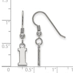 Sterling Silver Rhodium-plated LogoArt University of Iowa Letter I Extra Small Dangle Wire Earrings