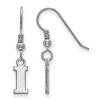 Sterling Silver Rhodium-plated LogoArt University of Iowa Letter I Extra Small Dangle Wire Earrings