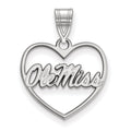 Sterling Silver Rhodium-plated LogoArt University of Mississippi Ole Miss Heart Pendant