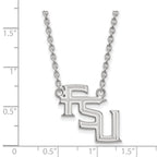 10k White Gold LogoArt Florida State University F-S-U Large Pendant 18 inch Necklace