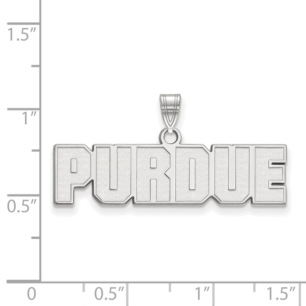 10k White Gold LogoArt Purdue University Block Type Small Pendant