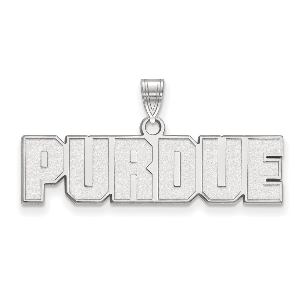 14k White Gold LogoArt Purdue University Block Type Small Pendant