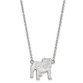 10k White Gold LogoArt University of Georgia Bulldog Large Pendant 18 inch Necklace