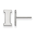 Sterling Silver Rhodium-plated LogoArt University of Iowa Letter I Extra Small Post Earrings