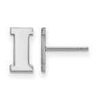Sterling Silver Rhodium-plated LogoArt University of Iowa Letter I Extra Small Post Earrings