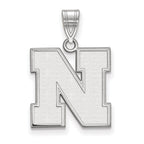 Sterling Silver Rhodium-plated LogoArt University of Nebraska Letter N Medium Pendant