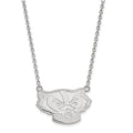 Sterling Silver Rhodium-plated LogoArt University of Wisconsin Badger Large Pendant 18 inch Necklace