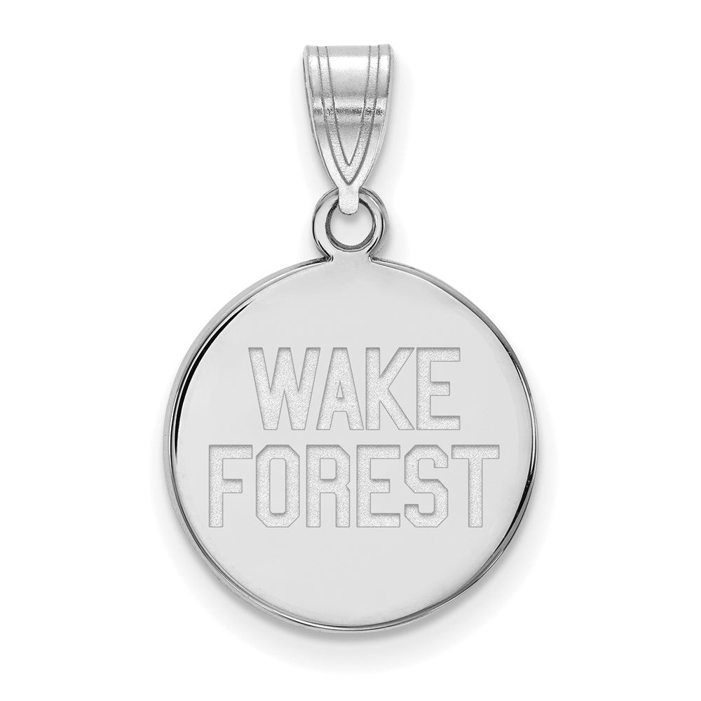 10k White Gold LogoArt Wake Forest University W-F Deacon Medium Disc Pendant