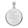 14k White Gold LogoArt Kansas State University K-S Large Pendant