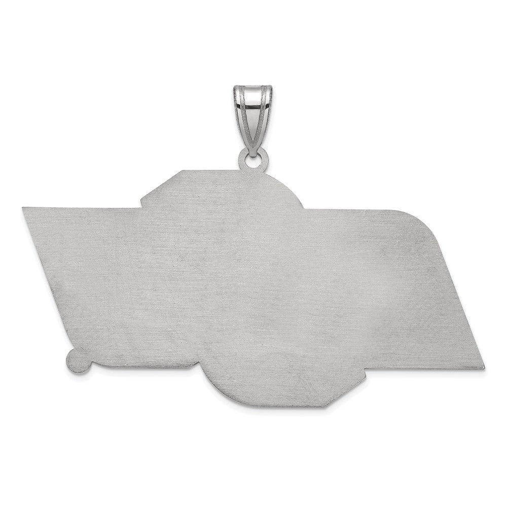 Sterling Silver Rhodium-plated LogoArt Oklahoma State University O-S-U Extra Large Pendant