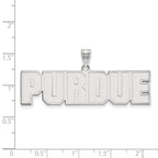 Sterling Silver Rhodium-plated LogoArt Purdue University Block Type Large Pendant