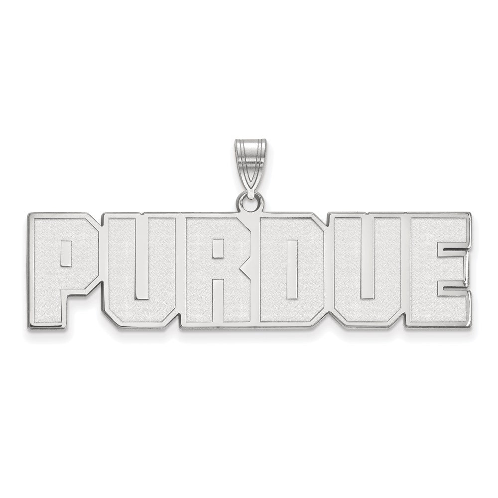 10k White Gold LogoArt Purdue University Block Type Large Pendant