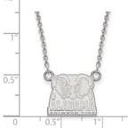 Sterling Silver Rhodium-plated LogoArt University of Alabama Elephant Small Pendant 18 inch Necklace