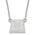Sterling Silver Rhodium-plated LogoArt University of Alabama Elephant Small Pendant 18 inch Necklace