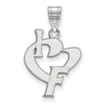 Sterling Silver Rhodium-plated LogoArt University of Florida Large I Heart F Pendant