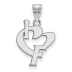Sterling Silver Rhodium-plated LogoArt University of Florida Large I Heart F Pendant
